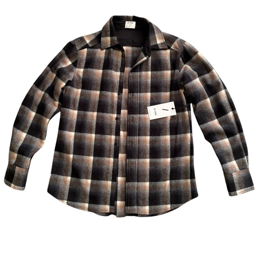 RE/DONE wool button up flannel shirt / size S / NWT